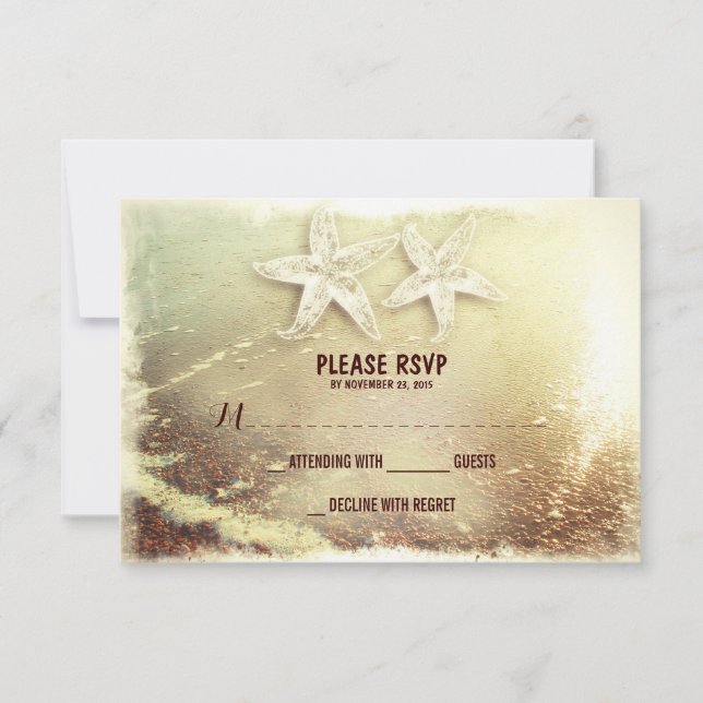 Mariage de plage cartes RSVP mariage romantique mo (Devant)