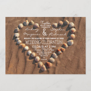 mariage de plage coquillages de mer invitations de