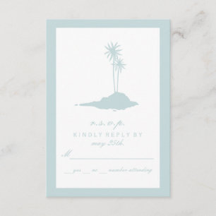 Mariage de plage de l'île moderne RSVP - Bleu