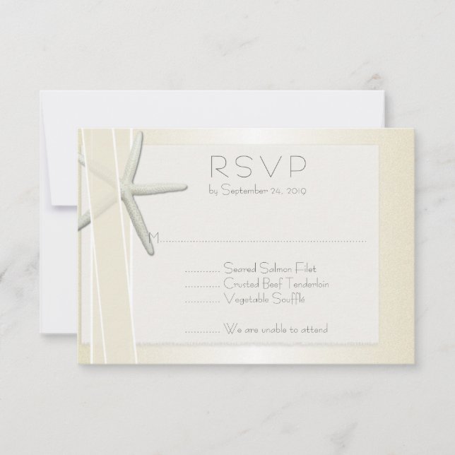 Mariage de plage élégant RSVP Bayside Starfish (Devant)