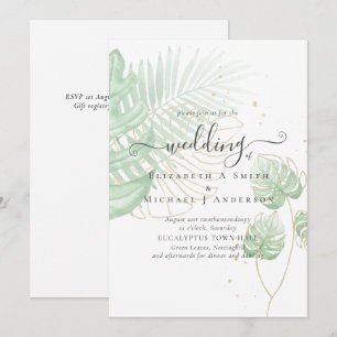 Mariage de plage Feuille de l'île tropicale Palm