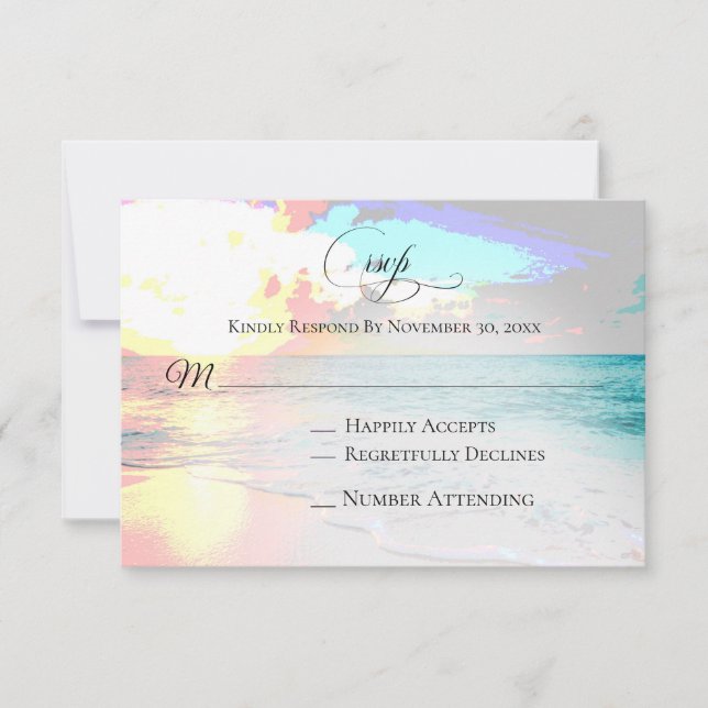 *~* Mariage de plage marine exotique RSVP (Devant)