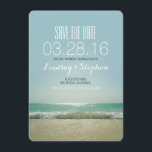 Mariage de plage moderne enregistrer les cartes de<br><div class="desc">Mariage de plage moderne et élégant enregistrer les cartes de date avec de belles vagues turquoises,  bleu turquoise ciel et sable de mer taupe. Parfait pour la destination enregistrer la date aussi.</div>