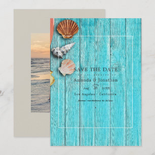 Mariage de plage rustique d'été Save The Date