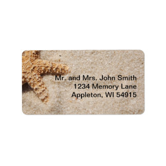 Mariage de plage Starfish en Étiquette de sable