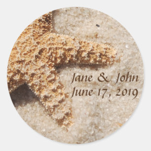 Mariage de plage Starfish sur Stickers de sable