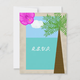 Mariage de plage tropicale Invitation RSVP