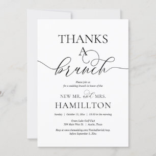 Mariage de poste Brunch, Merci une invitation Brun