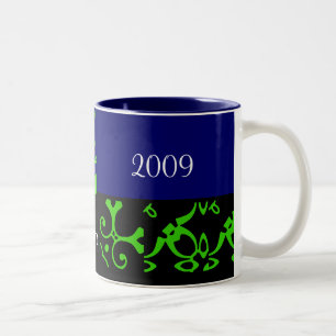 Mariage de printemps Mug noir et bleu - personnali