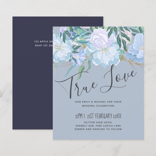 Mariage de remplissage BLEU DUSTY Budget (Devant / Derrière)