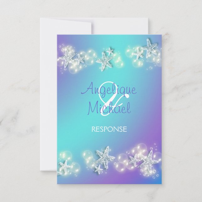 Mariage de réponse rsvp de l'étoile de plage (Devant)