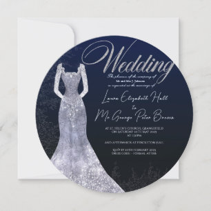 Mariage de robe nuptiale invitation ronde