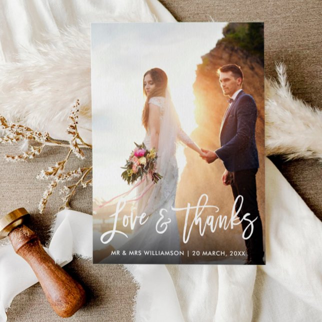 mariage de script blanc merci carte photo (Créateur téléchargé)