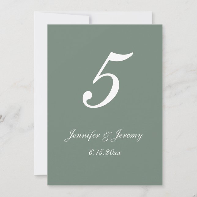 Mariage de script blanc moderne Sage Green (Devant)