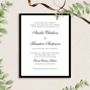 MARIAGE de script de bordures en noir et blanc