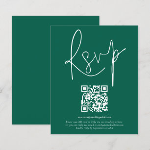 Mariage de script de code QR Budget Emerald RSVP