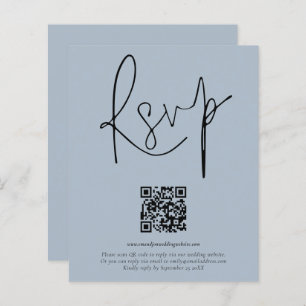 Mariage de script de code QR budgétaire Dusty Blue