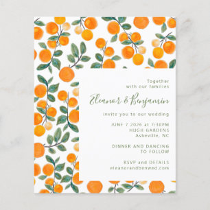 Mariage de script de l'aquarelle budgétaire orange