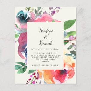 Mariage de script élégant à aquarelle budgétaire F