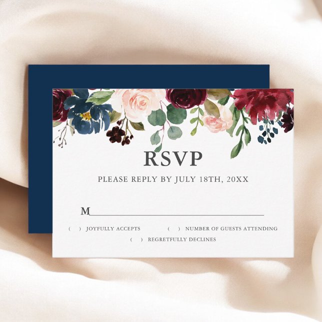 Mariage de script floral rustique RSVP (Créateur téléchargé)