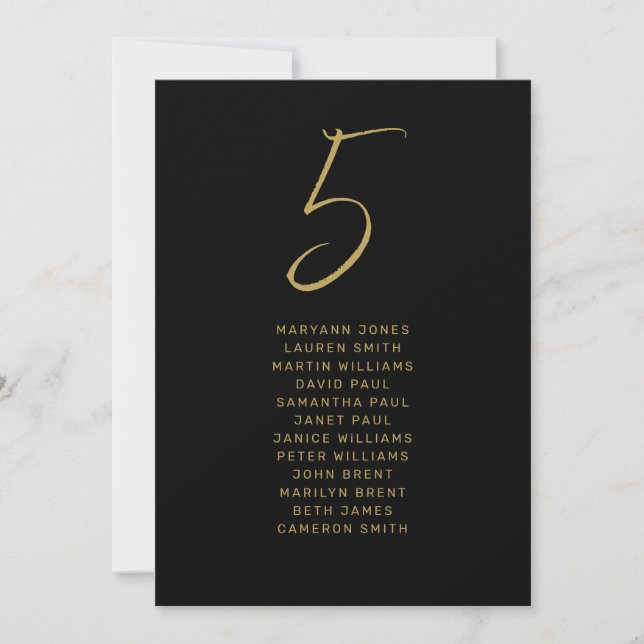 Mariage de script lettres d'or noir moderne (Devant)