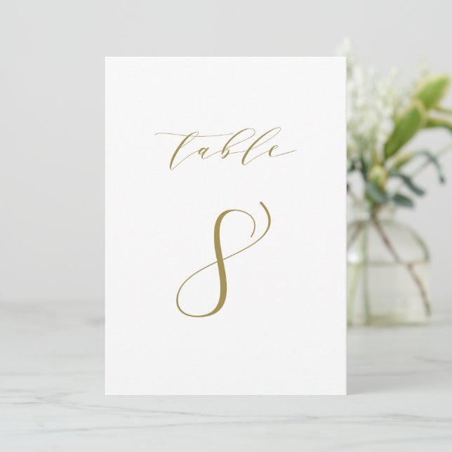 Mariage de script minimaliste d'or Numéro de table (Debout devant)