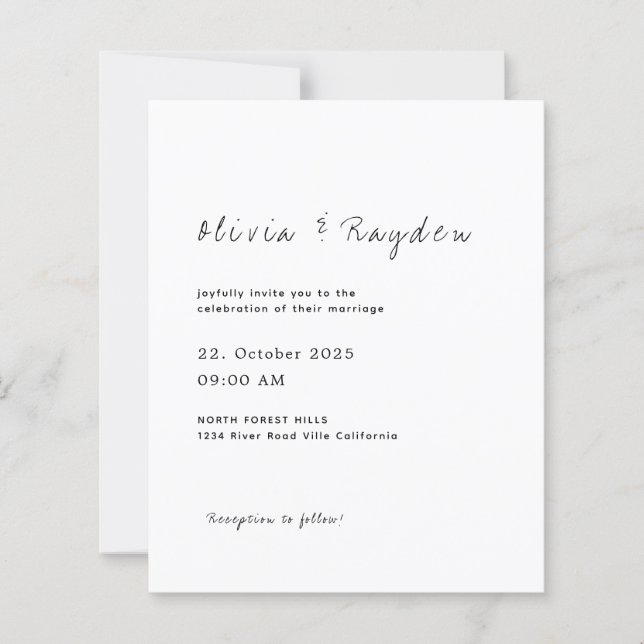MARIAGE de script minimaliste simple BUDGET (Devant)