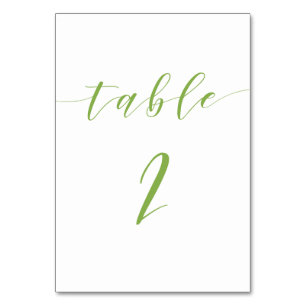 Mariage de script moderne carte numéro de table 2