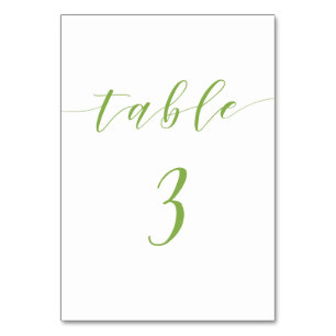 Mariage de script moderne carte numéro de table 3