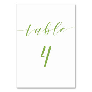 mariage de script moderne carte numéro de table 4