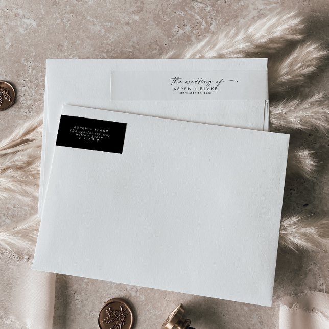 Mariage de script moderne envelopper le Étiquette (Créateur téléchargé)