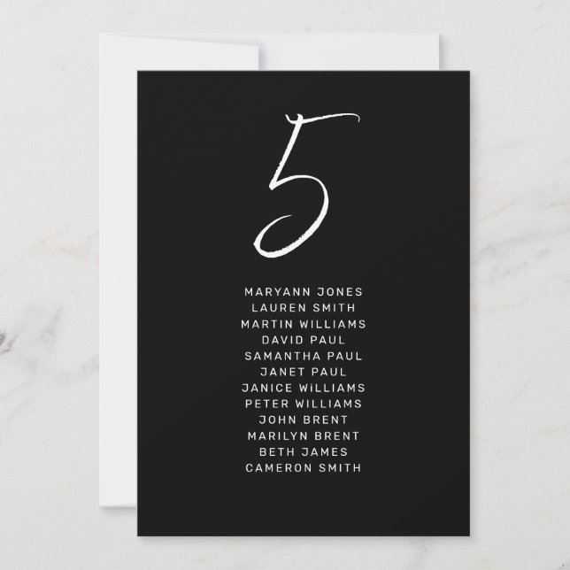 Mariage de script moderne noir blanc main lettres (Devant)