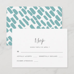 Mariage de script moderne Rsvp en bleu