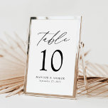 Mariage de script noir moderne élégant Numéro de t<br><div class="desc">Cartes de numéro de table mariage tendance et minimaliste avec lettrage moderne noir avec "Table" dans script de calligraphie moderne. Le design est composé d'un arrière - plan blanc ou d'une couleur de votre choix. Le dessin se répète à l'arrière. Pour commander les cartes de table : ajoutez votre nom,...</div>