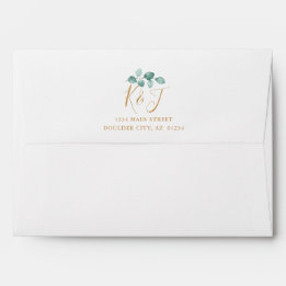 Mariage de script or Eucalyptus moderne