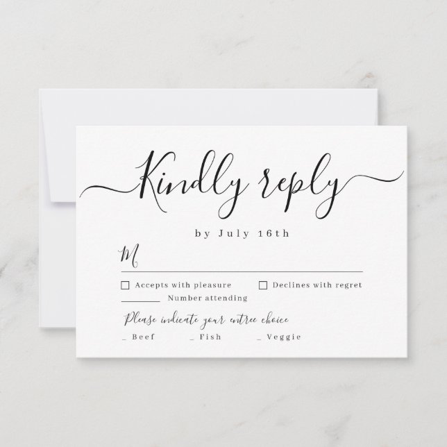 Mariage de script simple et élégant moderne RSVP (Devant)