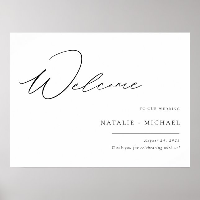 Mariage de script simple moderne élégant Affiche d (Devant)