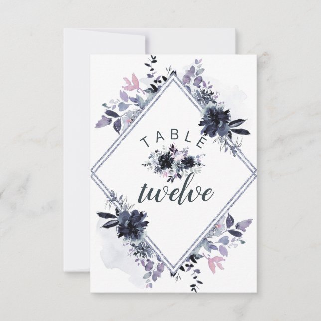 Mariage de siège floral néocturne Numéros de table (Devant)