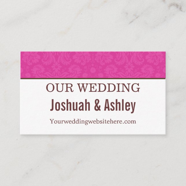 Mariage de site web Pink & Cream Design Carte de v (Devant)