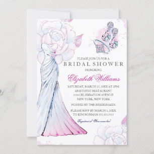 Mariage de  Sparkle Gown Invitation Fête des marié