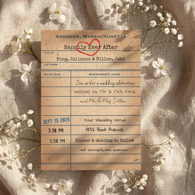 Mariage de style carte de bibliothèque ancienne (Créateur téléchargé)