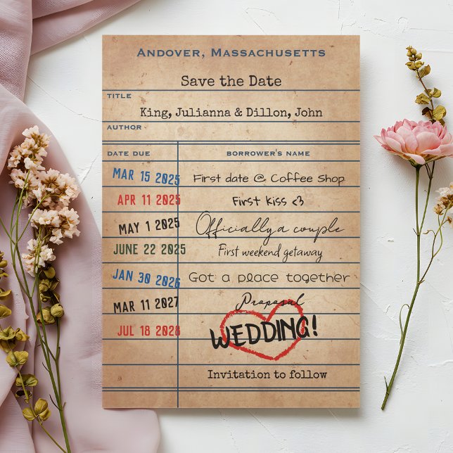 Mariage de style carte de prêt de bibliothèque vin (Créateur téléchargé)