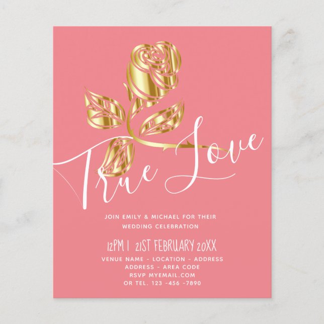 MARIAGE de tendance BUDGET couleurs Vrai amour Ros (Devant)