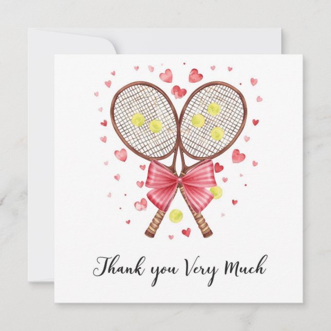 Mariage de tennis avec raquette et cœurs d'amour (Devant)