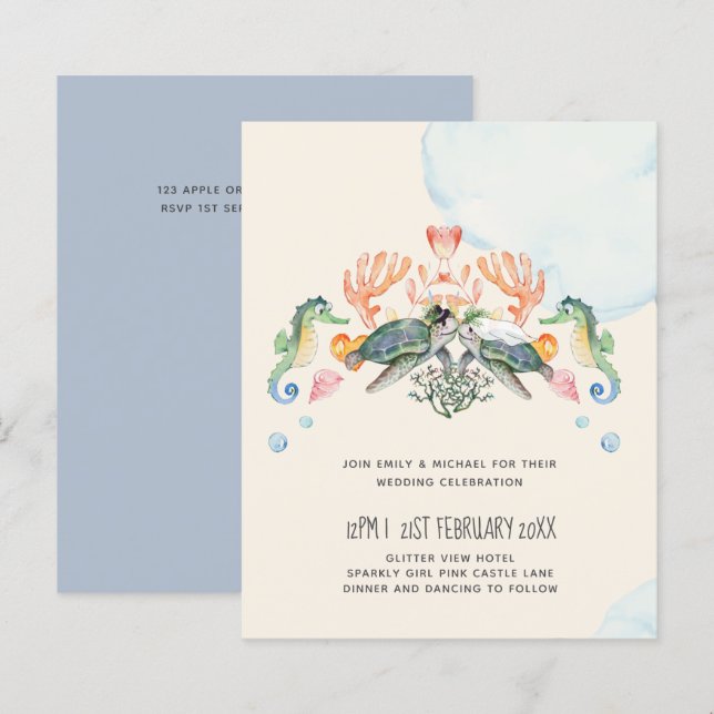Mariage de tortue de mer avec mariée et chambre (Devant / Derrière)