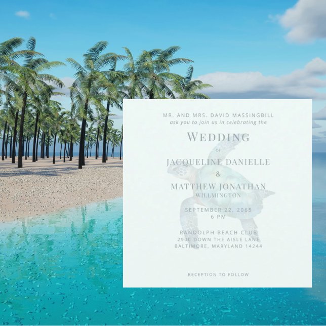 Mariage de tortue de mer Carré tropicale (Créateur téléchargé)
