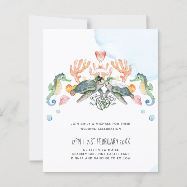 Mariage de tortues de mer avec mariée et chambre (Devant)