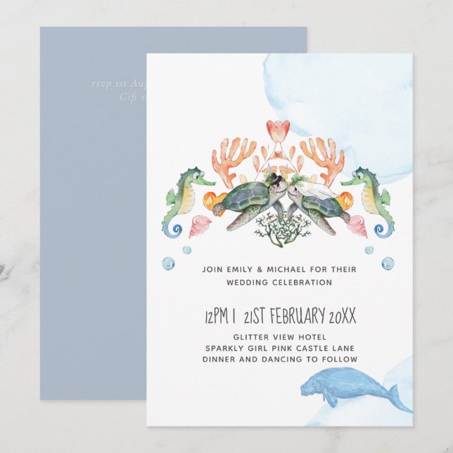 Mariage de tortues marines SeaCow avec la mariée e (Devant / Derrière)