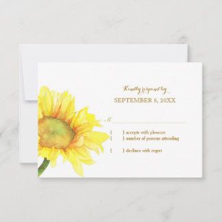 Mariage de tournesol aquarelle RSVP