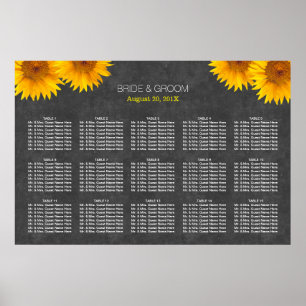Mariage de tournesol de pays 15 tables Tableau de 